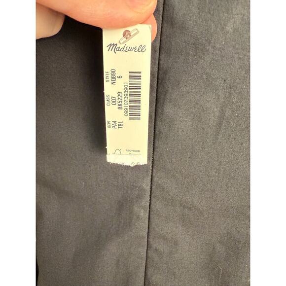 Madewell Women's Puff-Sleeve Drop-Waist Midi Dress Black 6 - Picture 9 of 13